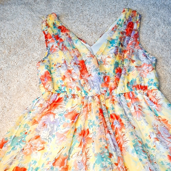 Rachael & Chloe Dress Womens floral  Print Lined Elastic Fit n Flare. - Picture 2 of 7
